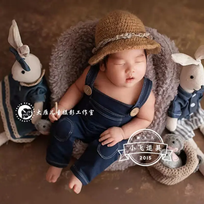 Cowboy Outfit With Hat Set - Newborn Photography Props